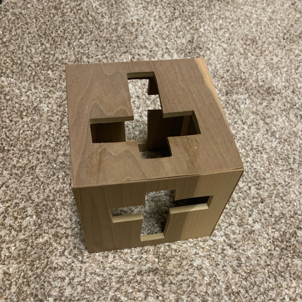 Wooden cross tissue box cover